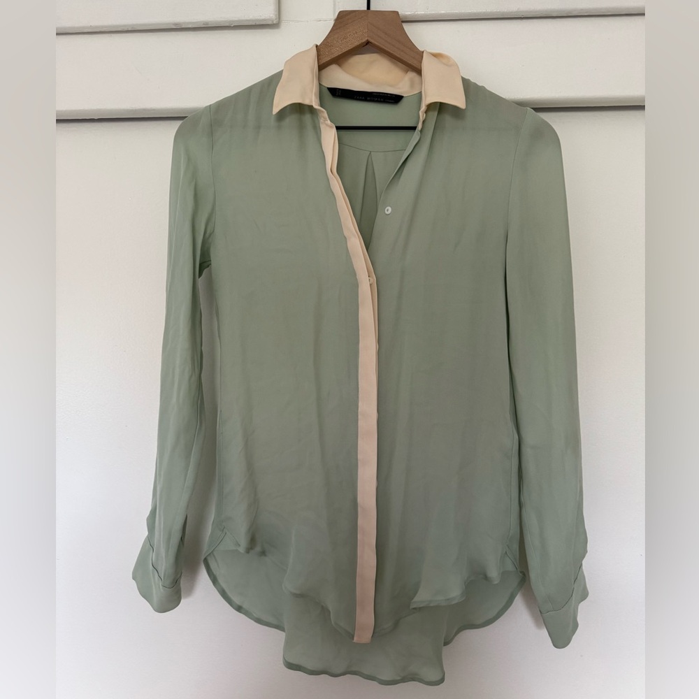 Zara 100% Silk Blouse XS